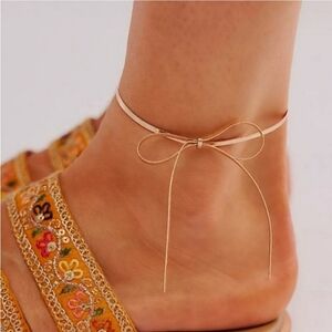 Free People Gold Bow Anklet